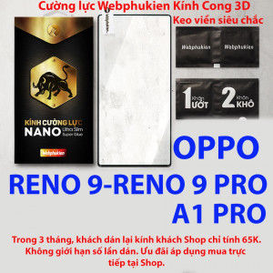 Kính cường lực Oppo Reno 9/Reno 9 Pro/A1 Pro hiệu Webphukien
